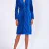 Womenswear Favourbrook Jackets & Coats | Eton Coat Marine Blue Cotton Velvet