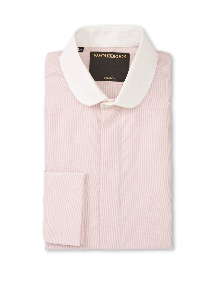 Menswear Favourbrook Shirts | Pink Kent Cotton Kent Double Cuff Shirt