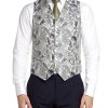 Menswear Favourbrook Waistcoats | Ecru Botanics Silk Single Breasted 6 Button Waistcoat