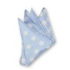 Menswear Favourbrook Pocket Squares | Cambridge Spot Sky/Cream Silk Pocket Square