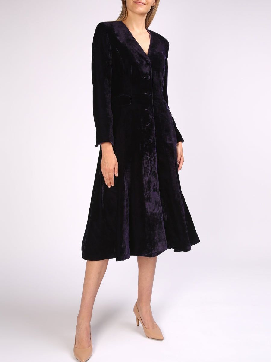 Womenswear Favourbrook Jackets & Coats | Savoy Coat Plum Plain Sandwashed Velvet