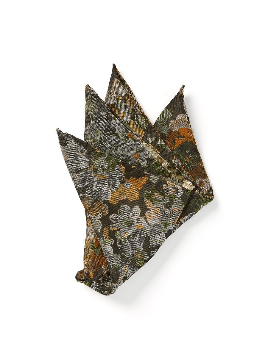 Menswear Favourbrook Pocket Squares | Olive Chatsworth Silk Wool Pocket Square