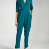 Womenswear Favourbrook Trousers & Jumpsuits | Tailored Jumpsuit Emerald Saona Crepe Satin