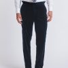 Menswear Favourbrook Trousers | Sapphire Blue Velvet Cotton Flat Front Dress Trousers