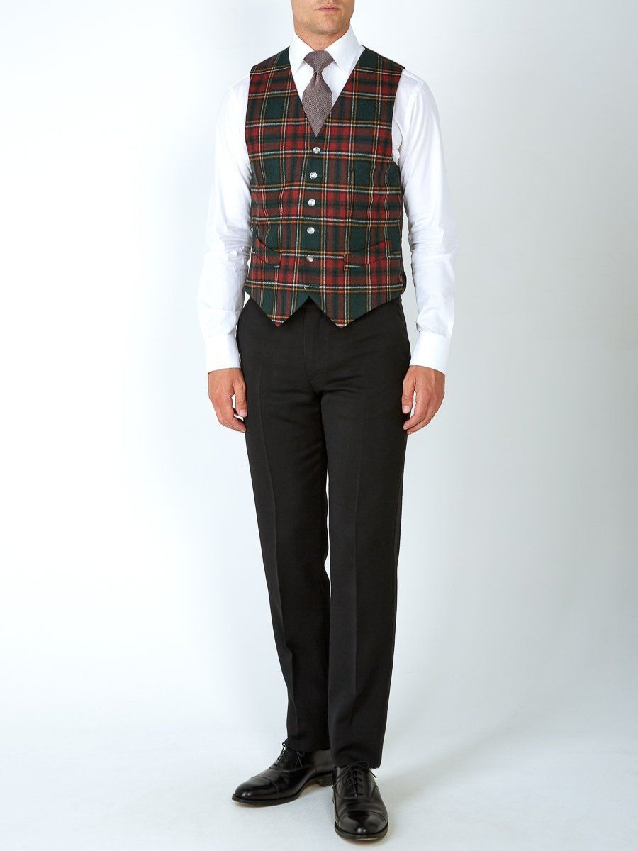 Menswear Favourbrook Waistcoats | Multi Dunrobin Wool Single Breasted 6 Button Ticket Pocket Waistcoat