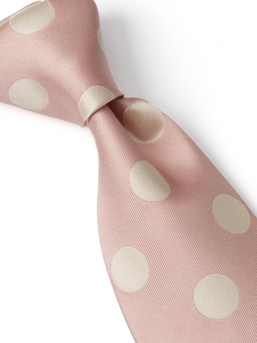 Menswear Favourbrook Ties | Cambridge Spot Pink/Cream Silk Tie