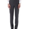 Menswear Favourbrook Suits | Charcoal Merino Wool Flat Front Trouser