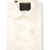 Menswear Favourbrook Shirts | Ivory Poplin Large Single Frill Shirt