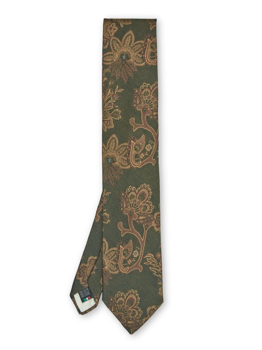 Menswear Favourbrook Ties | Olive Brampton Silk Tie