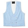 Menswear Favourbrook Waistcoats | Sky Blue Wolferton Double Breasted 8 Button Shawl Lapel Waistcoat