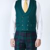 Menswear Favourbrook Waistcoats | Forest Green Plain Wool Double Breasted 8 Button Shawl Lapel Waistcoat