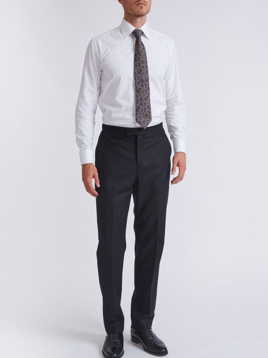 Menswear Favourbrook Trousers | Midnight Seaton Cashmere Wool Flat Front Dress Trouser