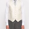 Menswear Favourbrook Waistcoats | Ivory Starburst Silk Wool Single Breasted 6 Button Waistcoat