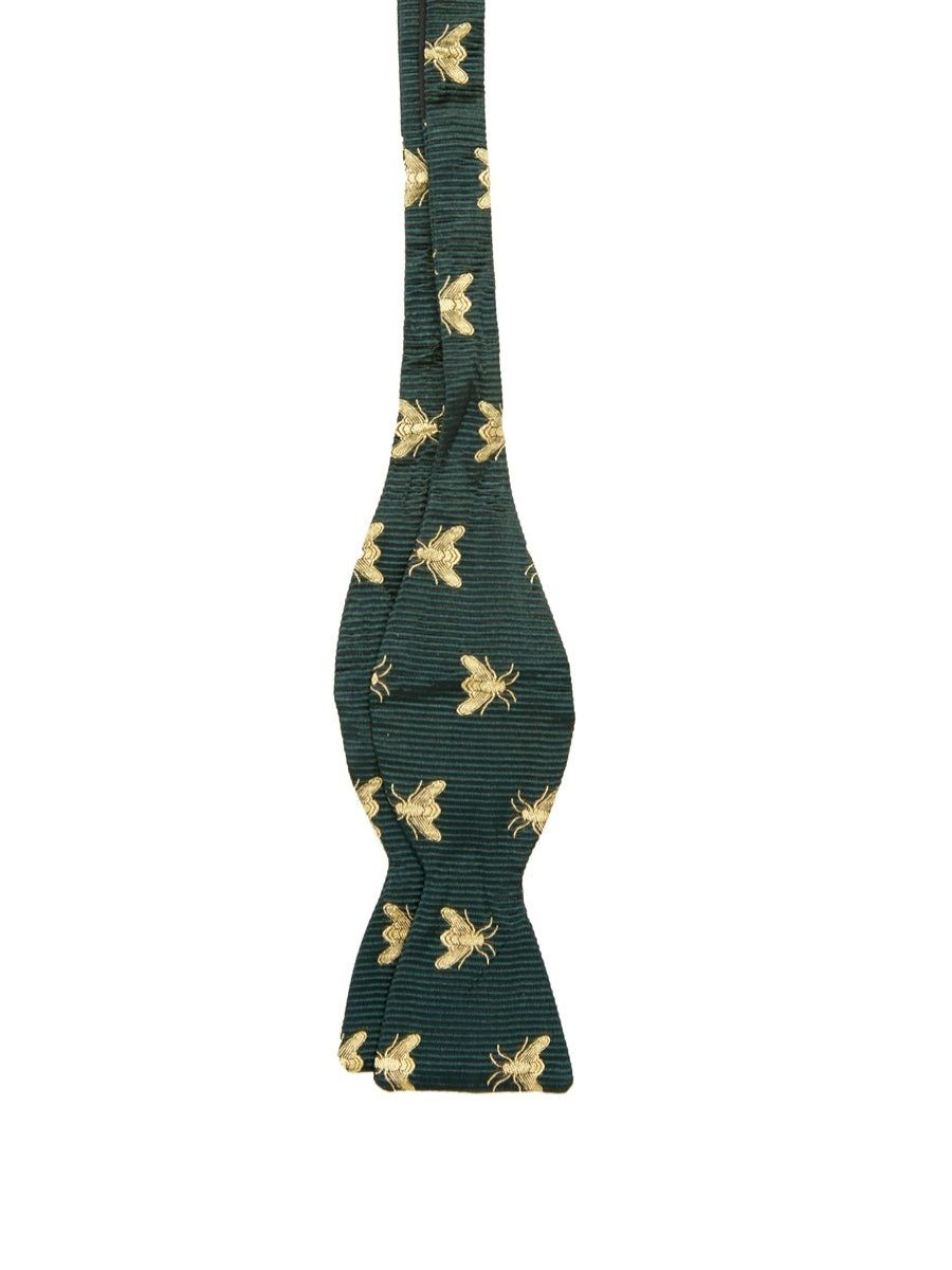 Menswear Favourbrook Bow Ties & Cummerbunds | Green Gold Bees Silk Bow Tie