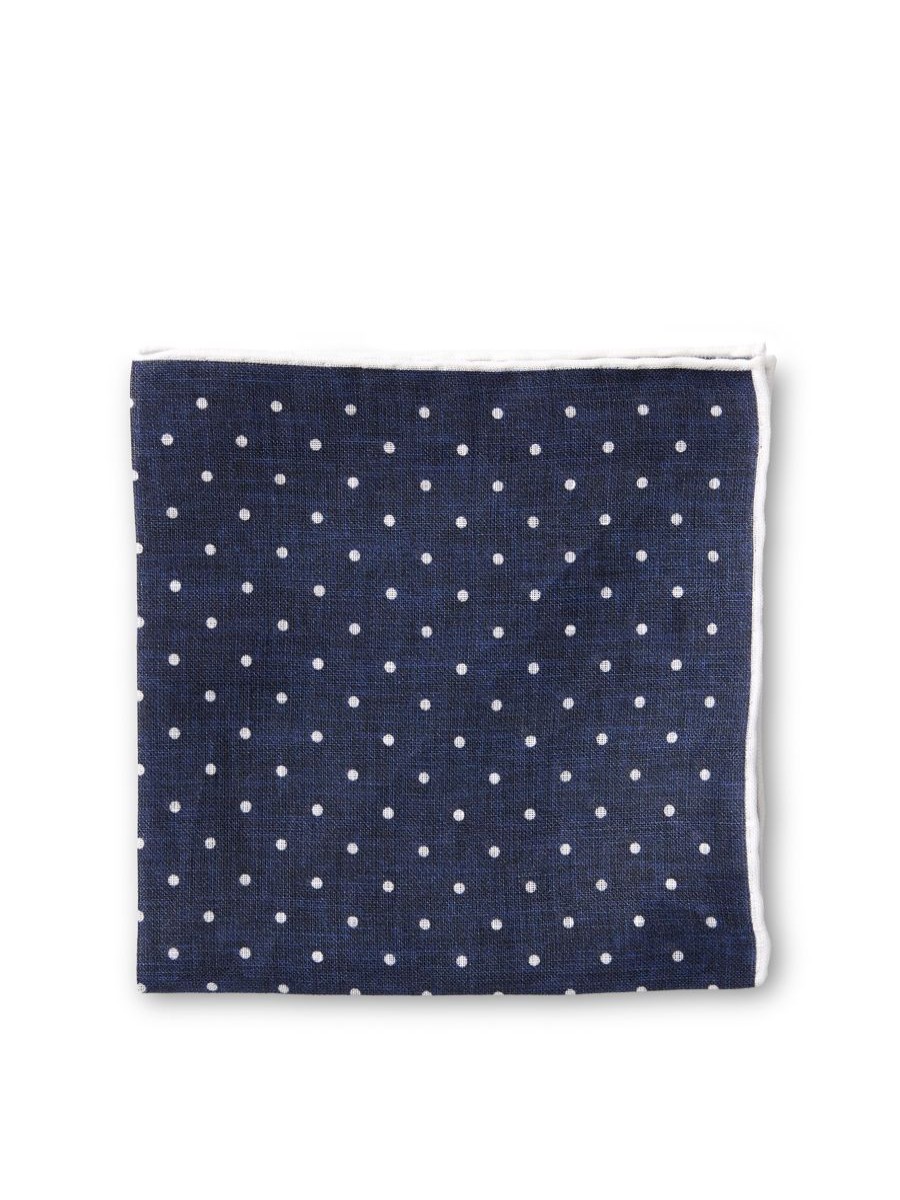 Menswear Favourbrook Pocket Squares | Navy Milford Spot Handkerchief