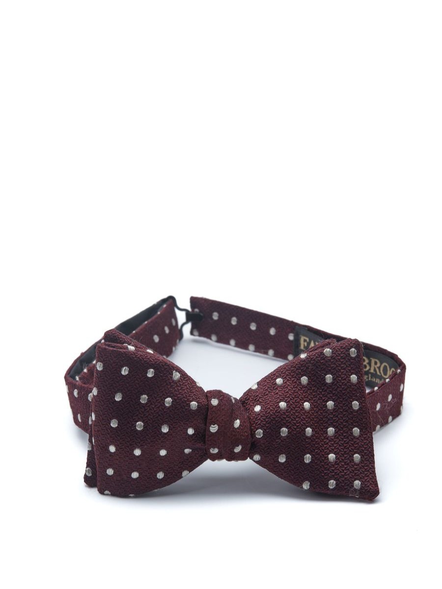 Menswear Favourbrook Bow Ties & Cummerbunds | Burgundy Pickwick Silk Bow Tie