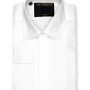 Menswear Favourbrook Shirts | White Poplin Pleated Pintuck Dress Shirt