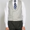 Menswear Favourbrook Waistcoats | Dukes Dove Grey Double Breasted 8 Button Shawl Lapel Waistcoat