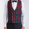 Menswear Favourbrook Waistcoats | Tartan Lindsey Double Breasted Waistcoat With Lapel