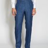 Menswear Favourbrook Suits | Indigo Woodcroft Linen Windsor Trouser