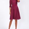 Womenswear Favourbrook Dresses | Serena Circle Dress Berry Georgette Silk Georgette