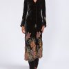 Womenswear Favourbrook Jackets & Coats | Long Swing Coat Black Gethin Silk Velvet