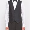 Menswear Favourbrook Waistcoats | Midnight Vincent Wool Single Breasted 4 Button Piped Waistcoat