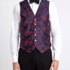 Menswear Favourbrook Waistcoats | Red Bougainville Silk Single-Breasted 6-Button Waistcoat