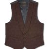 Menswear Favourbrook Waistcoats | Burgundy Vincent Wool Single Breasted 4 Button Shawl Lapel Waistcoat