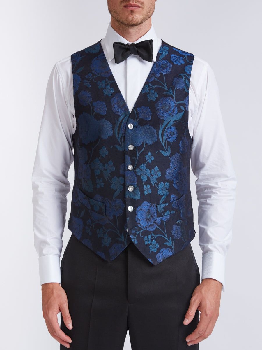 Menswear Favourbrook Waistcoats | Teal Winnington Single Breasted 6 Button Waistcoat