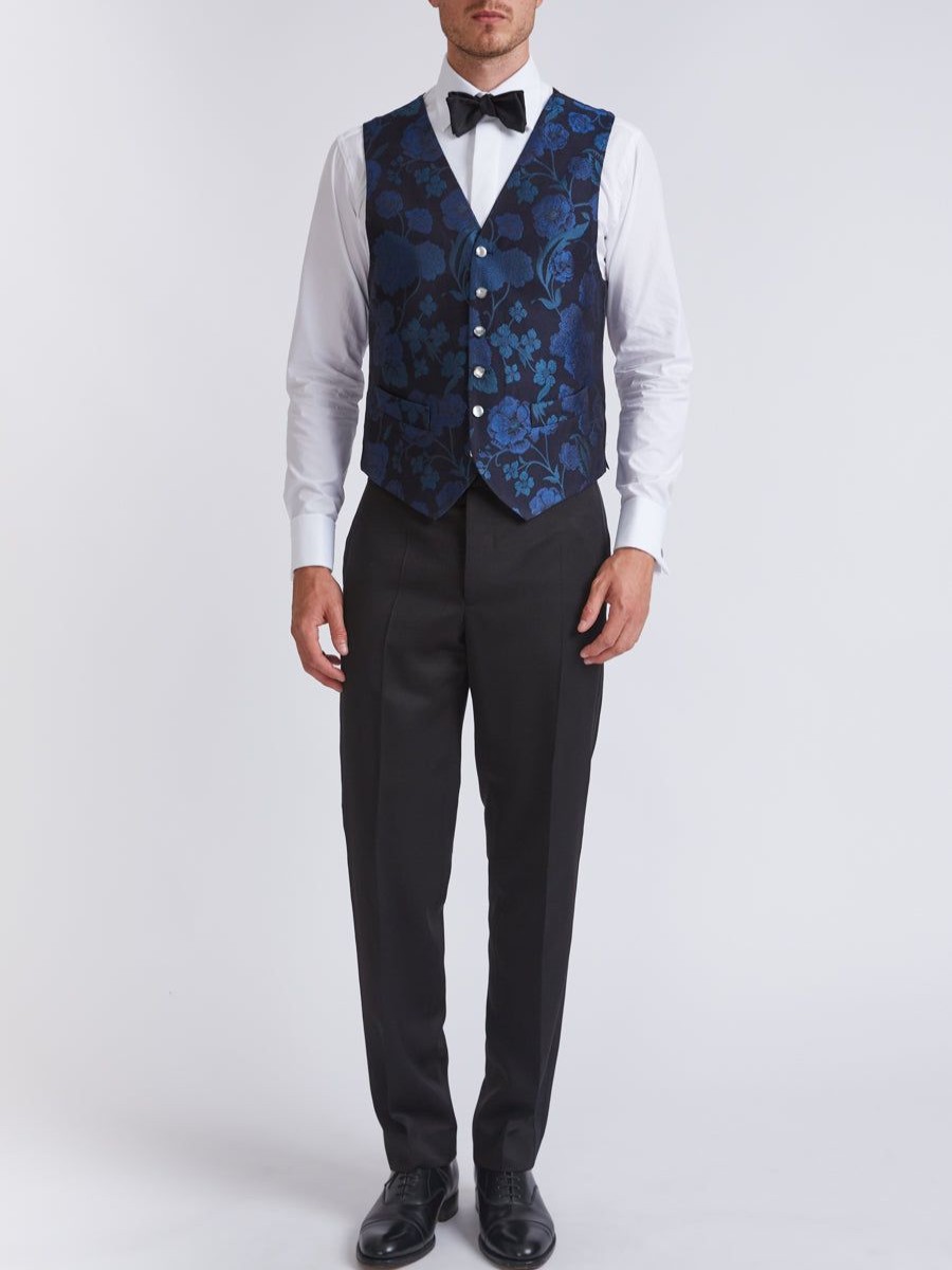 Menswear Favourbrook Waistcoats | Teal Winnington Single Breasted 6 Button Waistcoat