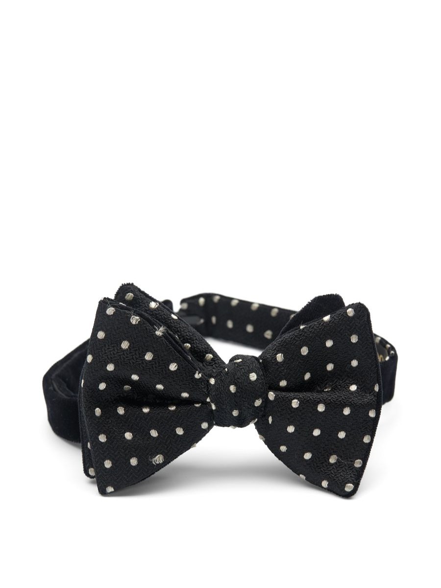 Menswear Favourbrook Bow Ties & Cummerbunds | Black Velvet / Black Pickwick Large Party Bow Tie With Contrast