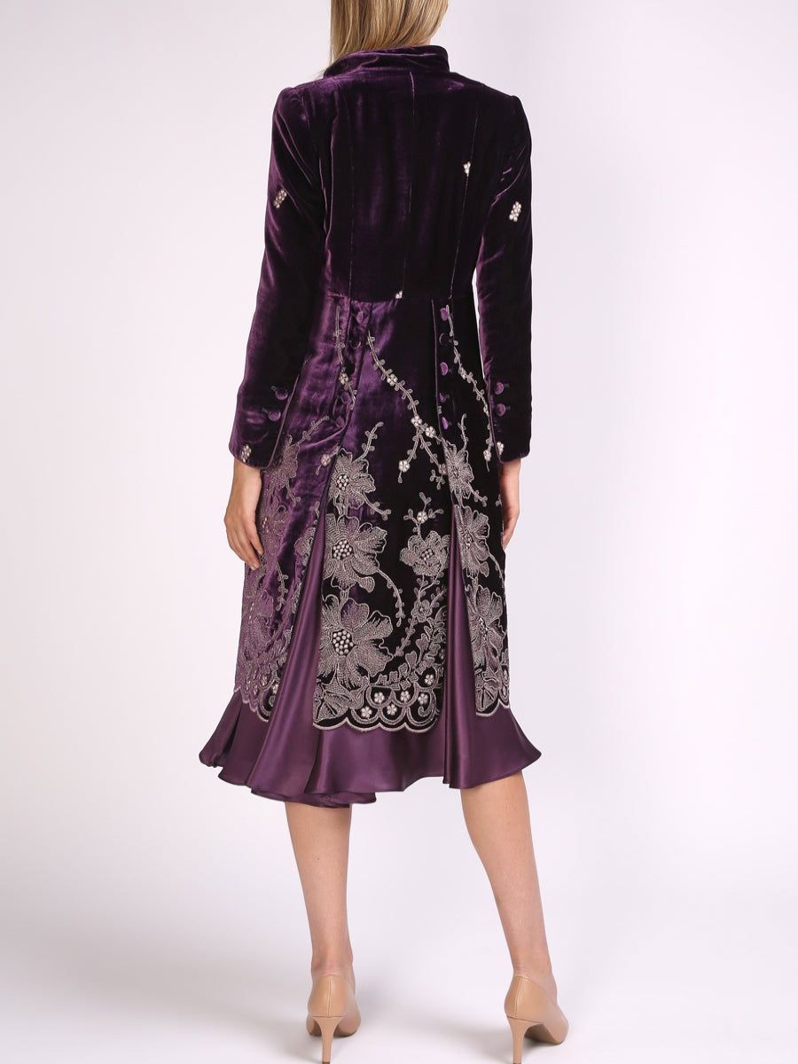 Womenswear Favourbrook Jackets & Coats | Eton Coat Amethyst Bouverie Silk Velvet