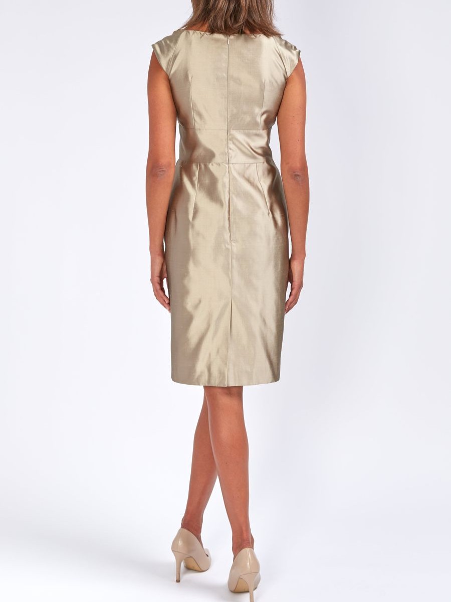 Womenswear Favourbrook Dresses | Marie Dress Gold Plain Shantung