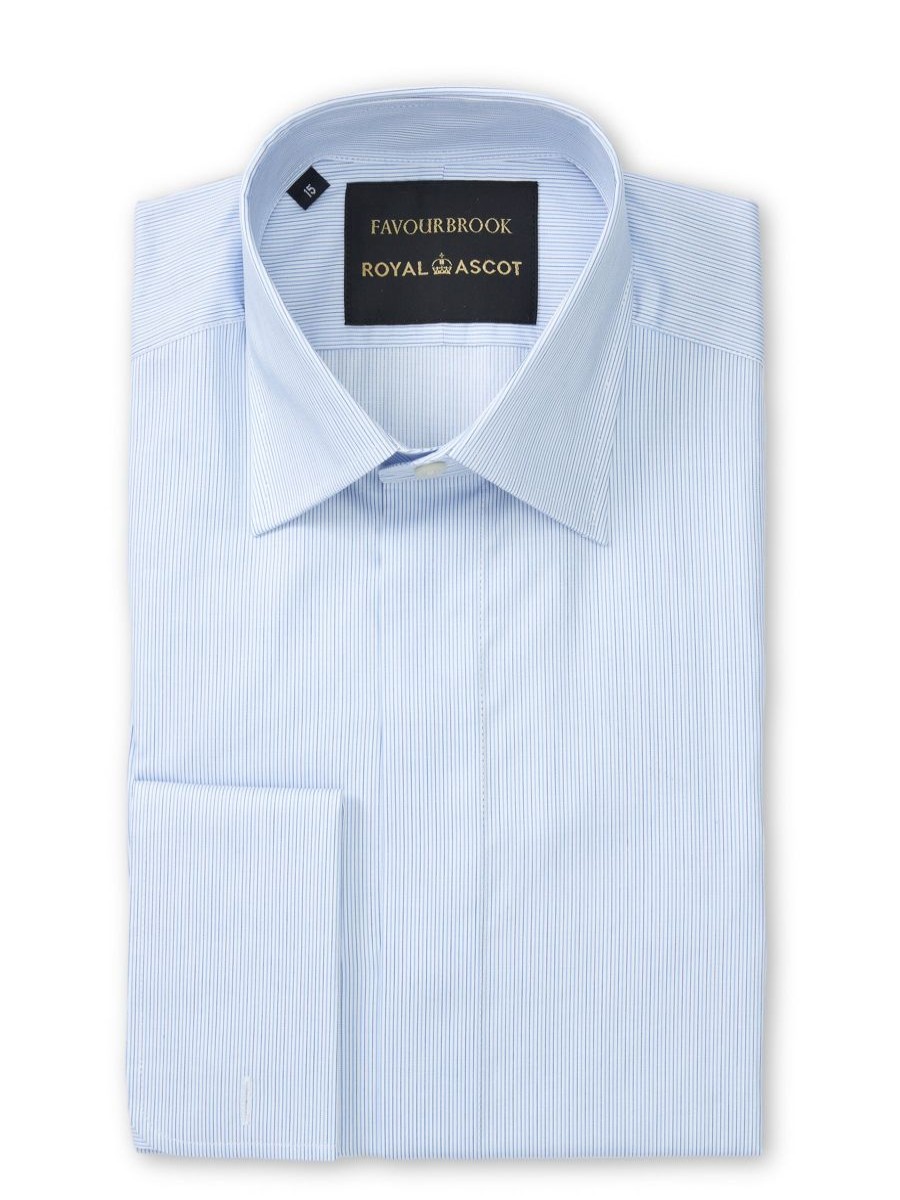 Menswear Favourbrook Shirts | Sky Blue Edinburgh Gatsby Shirt