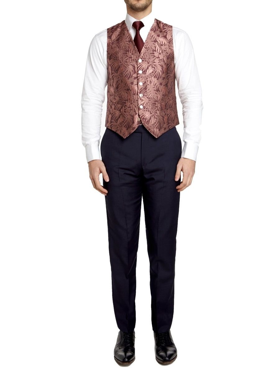 Menswear Favourbrook Waistcoats | Rose Botanics Silk Single Breasted 6 Button Waistcoat