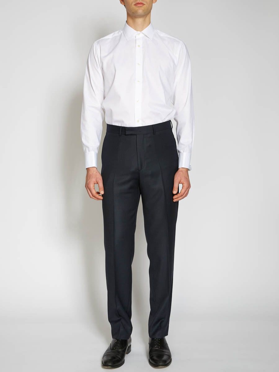 Menswear Favourbrook Suits | Navy Carlton Hopsack Windsor Trousers