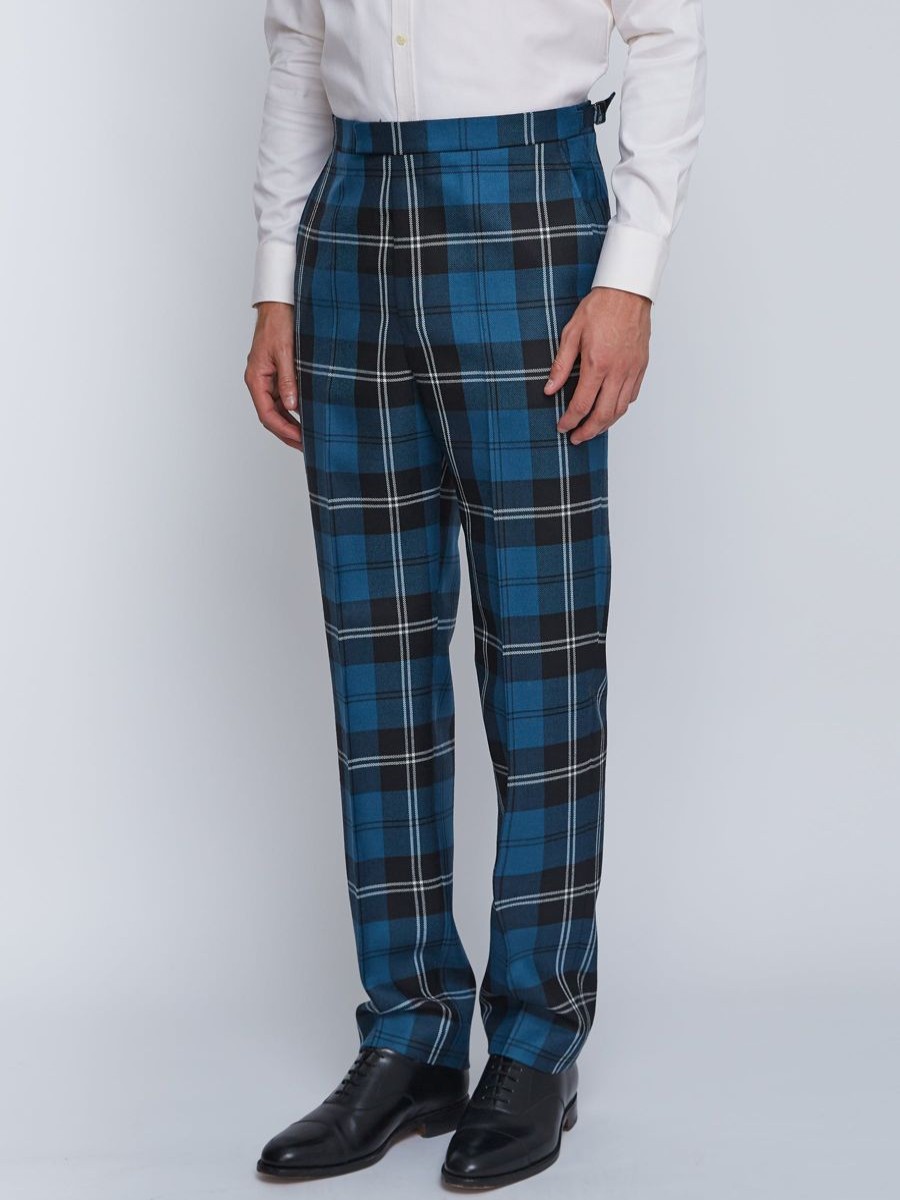 Menswear Favourbrook Trousers | Tartan Ramsey High Waisted Flat Front Trousers