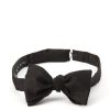 Menswear Favourbrook Bow Ties & Cummerbunds | Black Grosgrain Silk Bow Tie