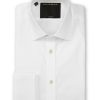 Menswear Favourbrook Shirts | White Poplin Cotton Wedding Shirt