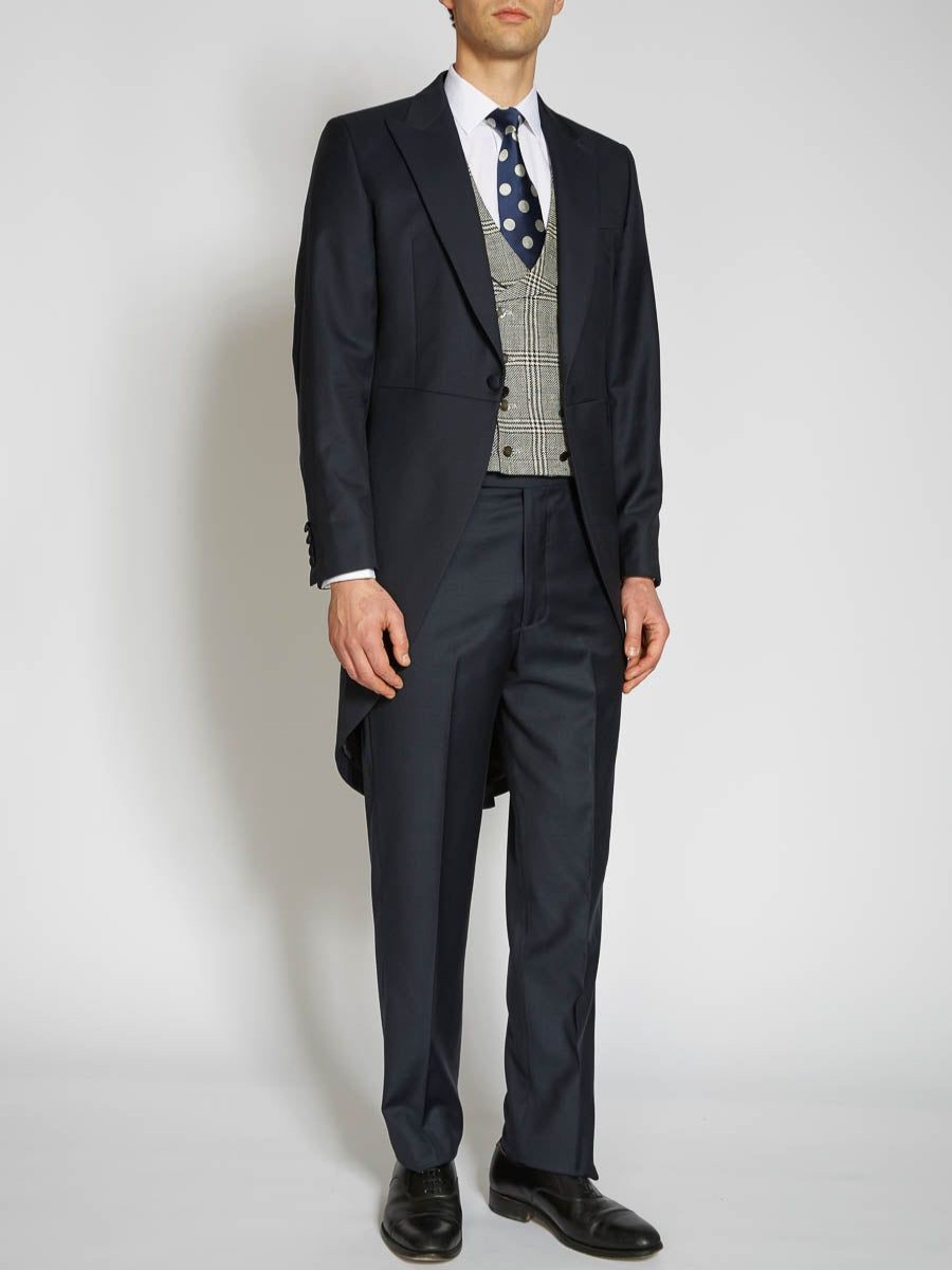 Menswear Favourbrook Morning Coats | Navy Furlong Wool Morning Coat