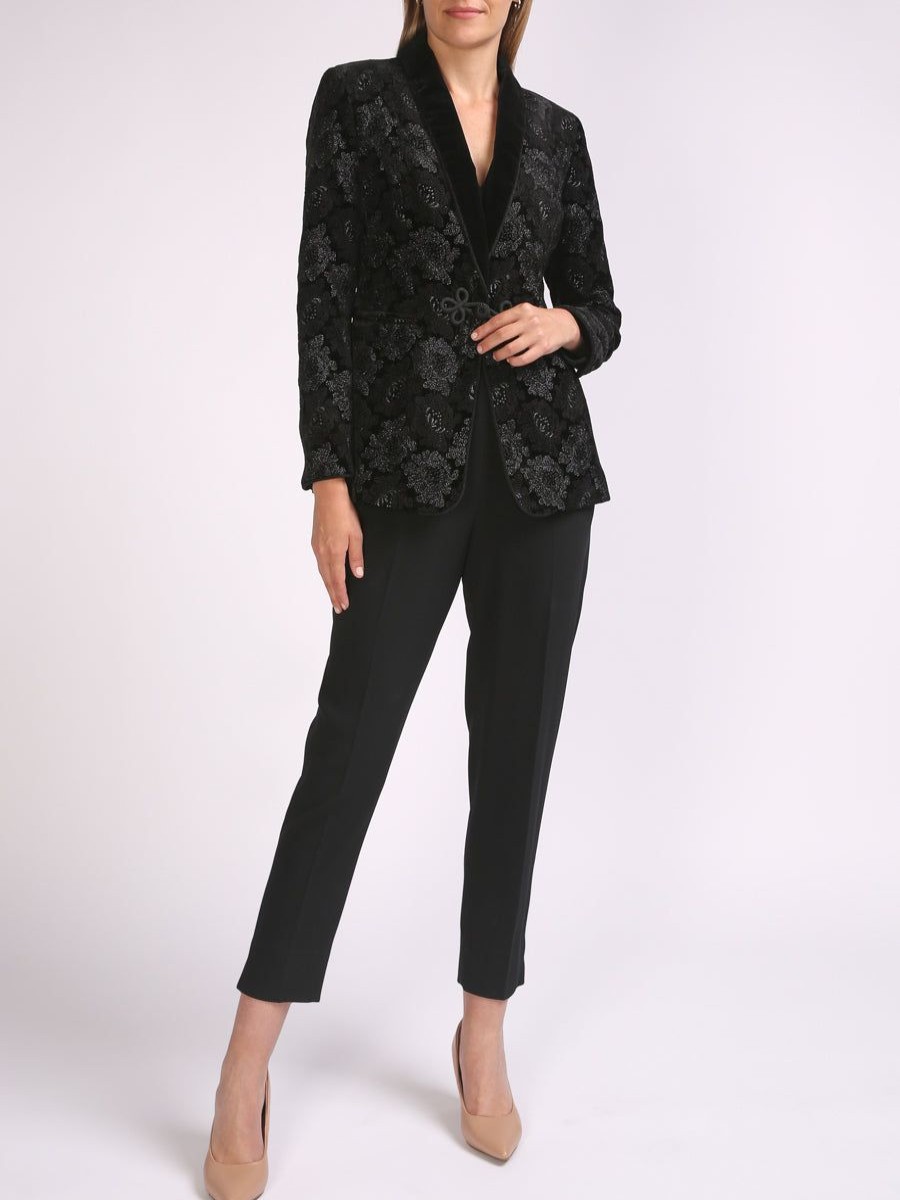 Womenswear Favourbrook Jackets & Coats | Library Jacket Black Roosevelt Silk Velvet