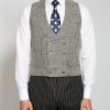 Menswear Favourbrook Waistcoats | Belmont Black/Ecru Double Breasted 8 Button Shawl Lapel Waistcoat