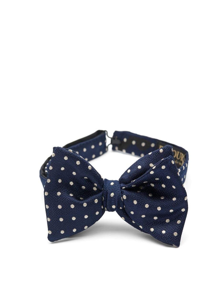 Menswear Favourbrook Bow Ties & Cummerbunds | Navy Pickwick Silk Large Party Bow Tie