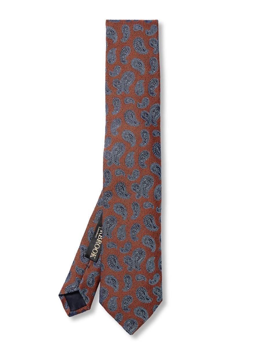 Menswear Favourbrook Ties | Rust Durlston Paisley Silk/Wool Tie