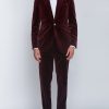 Menswear Favourbrook Velvet Jackets | Burgundy Velvet Newport Jacket