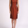 Womenswear Favourbrook Dresses | Marie Classic Dress Jalapeno Rust Connaught Silk