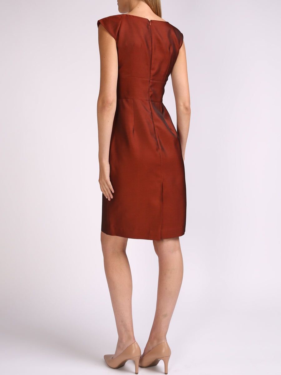 Womenswear Favourbrook Dresses | Marie Classic Dress Jalapeno Rust Connaught Silk