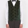 Menswear Favourbrook Waistcoats | Racing Green Lurex Berries Velvet Cotton Single Breasted 6 Button Waistcoat