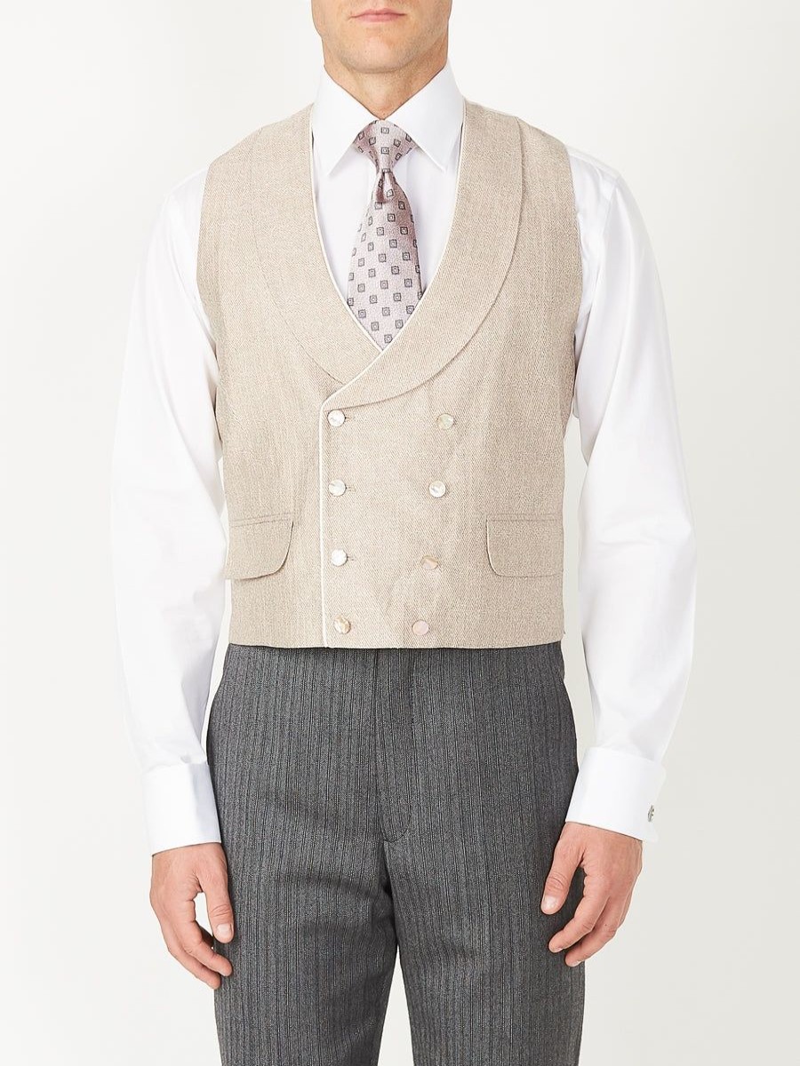 Menswear Favourbrook Waistcoats | Dusk Halton Silk Double Breasted 8 Button Shawl Lapel Piped Waistcoat